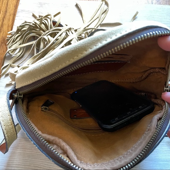 SOLD Patricia Nash Italian Leather Round Fringe Purse - Picture 4 of 13